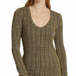 RAG & Bone "Raimi" Ribbed BNWOT Womens Scoop Neck Sweater Small Long Sleeve